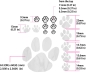 Preview: F-306AP-WT Inlay Stickers, Animal Foot Prints - Fret Markers
