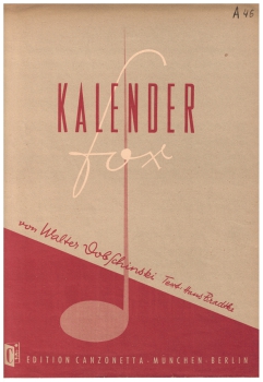Kalender Fox - Noten für Klavier