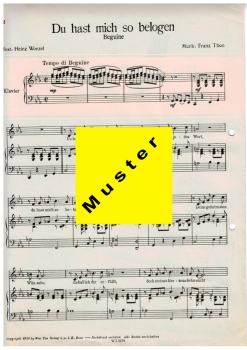 Du hast mich so belogen - Noten für Klavier