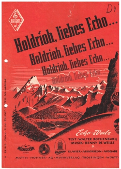 Holdrioh, liebes Echo - Noten für Klavier & Akkordeon