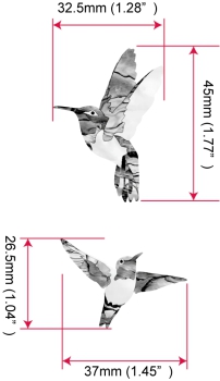 B-329DH Inlay Stickers, Dancing Hummingbirds