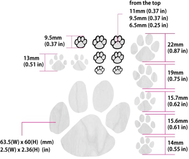 F-306AP-WT Inlay Stickers, Animal Foot Prints - Fret Markers