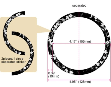RS-241FL Inlay Stickers, Rosette (Flowers) - Purfling for Guitars