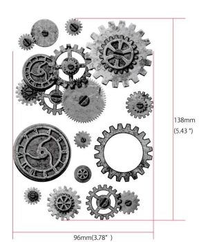 B-187ST-SET Inlay Stickers, Body-Steampunk Gear Inlay Set