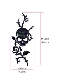 B-135RS-WT Inlay Stickers, Rose & Skull