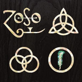 B-203Z4S-SET Inlay Stickers, Body/S- 4 symbols Led Zeppelin Inlay Stickers Decals