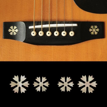 BS-220SF-MX Inlay Stickers, Guitar Bridge - Snowflakes 2pcs/set (Abalone Mixed)