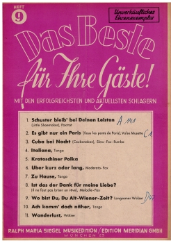 Das beste für Ihre Gäste Heft 9 - Unverkäufliches Ehrenexemplar