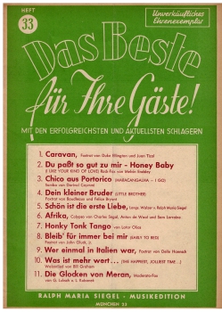 Das beste für Ihre Gäste Heft 33 - Unverkäufliches Ehrenexemplar für Klavier