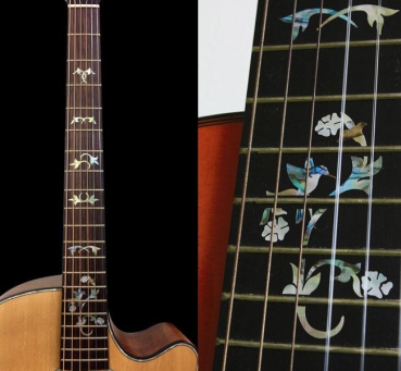 F-057CDY Inlay Stickers, Fret Mark- Winding Vine w/Bird