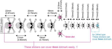F-067SK-BK Inlay Stickers, Fret Mark-Skull (BP)