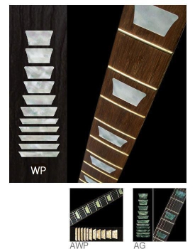F-006DT-WT Inlay Stickers, Dish / TRAPEZOID Fret Markers (WS)