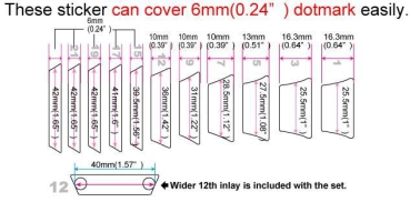 F-006DT-WT Inlay Stickers, Dish / TRAPEZOID Fret Markers (WS)