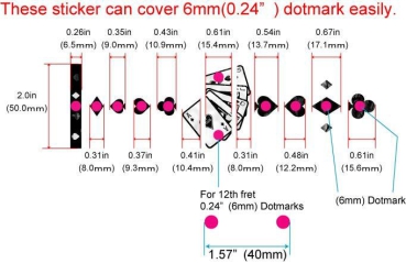F-020PC-WT Inlay Stickers, Playing Card Fret Markers