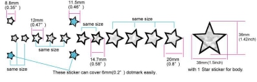 F-083SS-WT Inlay Stickers, Fretboard-Sambora's Stars