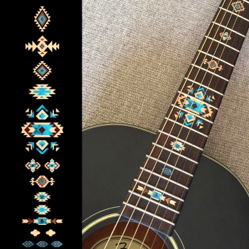 F-294NA-NA Inlay Stickers, Native American Style Ethnic Pattern Fret Markers (Natural)
