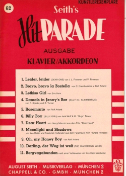 Seith´s Hitparade Heft 62 Künstlerexemplar