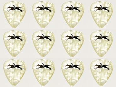 Horse 351 White Pearloid Pick White Medium Plektren 12 Stück