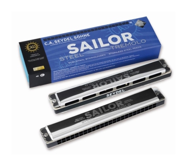 SEYDEL & Söhne Sailor Steel Tremolo Richter Mundharmonika - 26480 in G