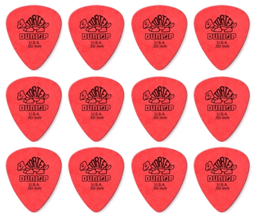 Dunlop Tortex 0,50mm Standard Plektrum Rot (12 Stück)