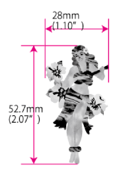 UK-269HG Inlay Stickers, Hula Girl with Hibiscus