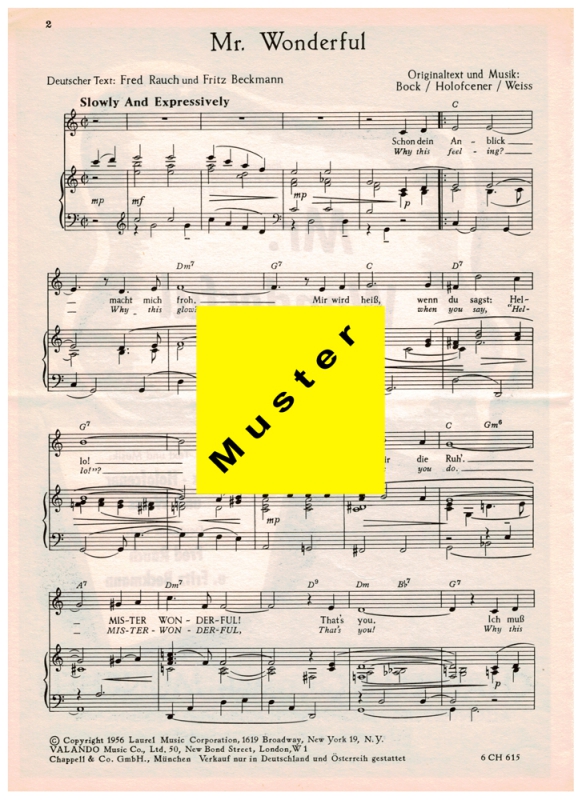 Mr. Wonderful für Klavier