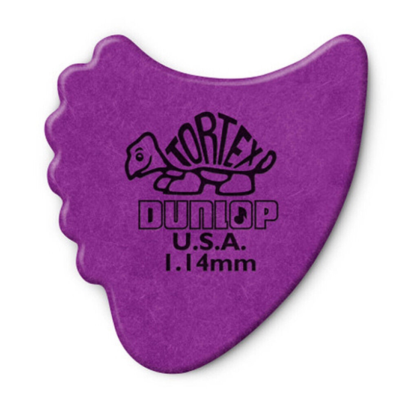 Dunlop Tortex 1,14mm Fin Picks Plektrum lila (12 Stück)