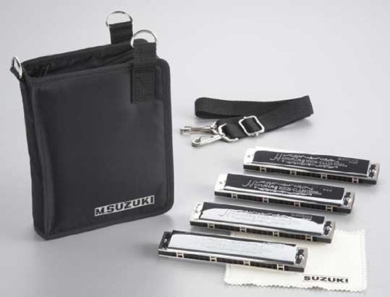 SUZUKI Mundharmonika SU-21W-S   4er SET mit Tasche