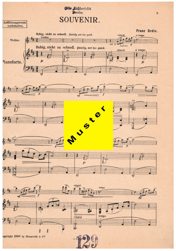 Franz Drdla Souvenier - für Klavier und Violine