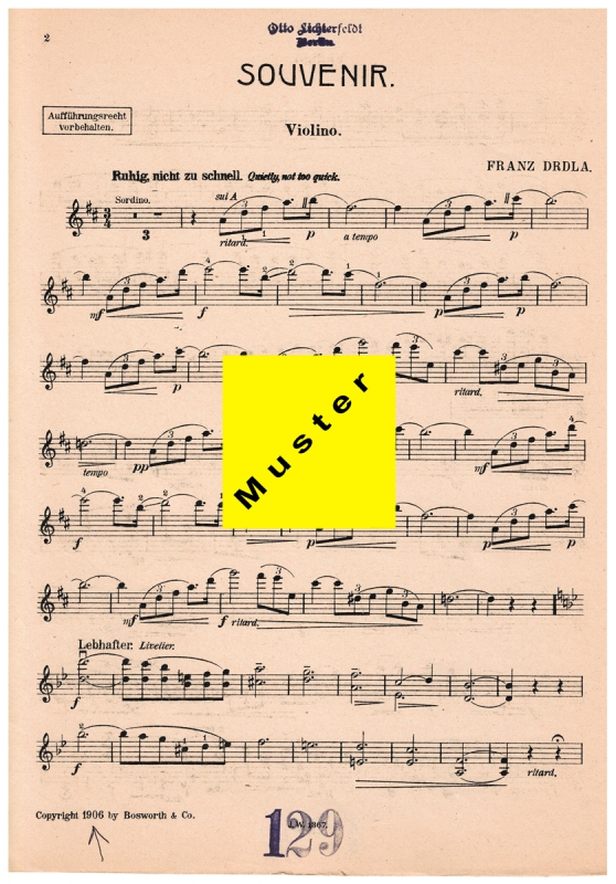 Franz Drdla Souvenier - für Klavier und Violine