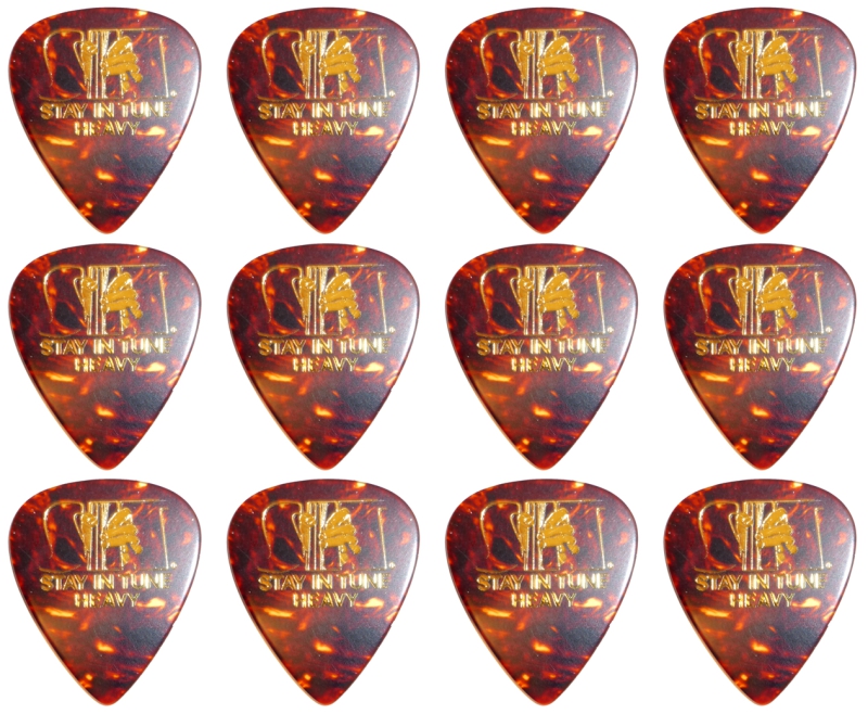 Stay in Tune 351  Shape Classic Celluloid Pick Heavy Plektrum 12 Stück