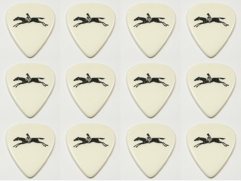 Horse 351 Celluloid White Pick Heavy Plektren 12 Stück