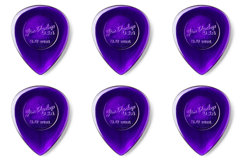 Dunlop 474 Stubby Jazz Picks 3,0mm Lila 6 Stück