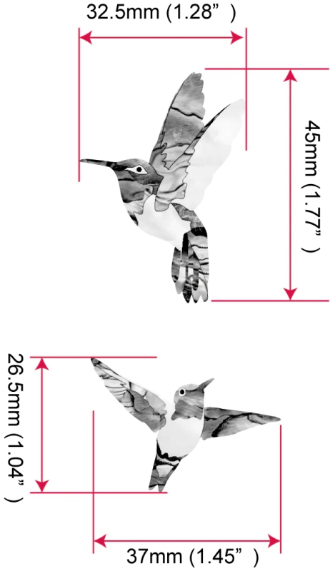 B-329DH Inlay Stickers, Dancing Hummingbirds