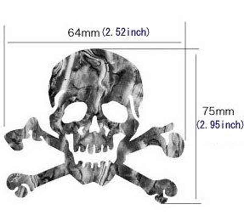 B-136SK-WT Inlay Stickers, Body-Skull (WP)