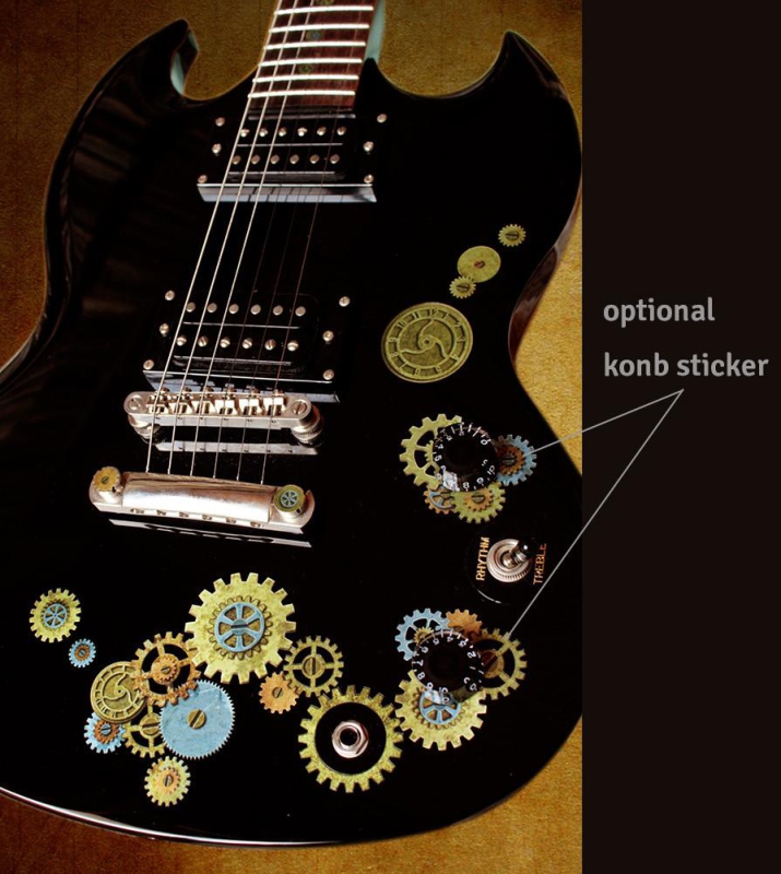 B-187ST-SET Inlay Stickers, Body-Steampunk Gear Inlay Set