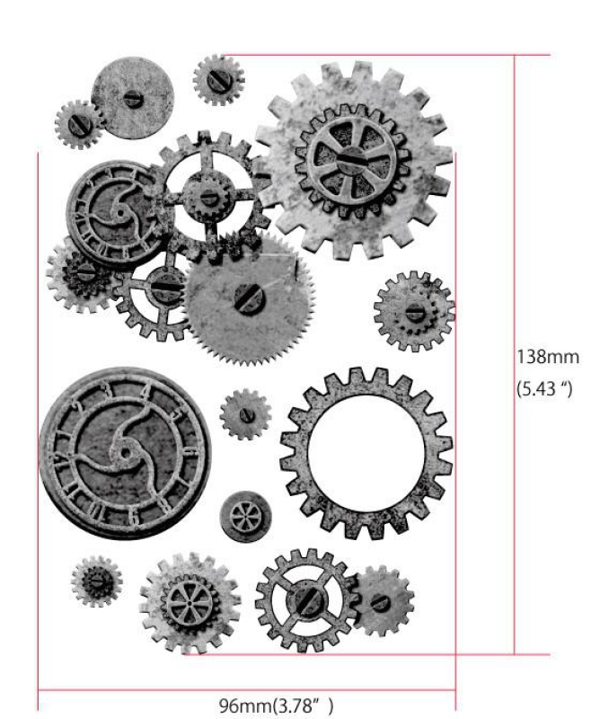 B-187ST-SET Inlay Stickers, Body-Steampunk Gear Inlay Set