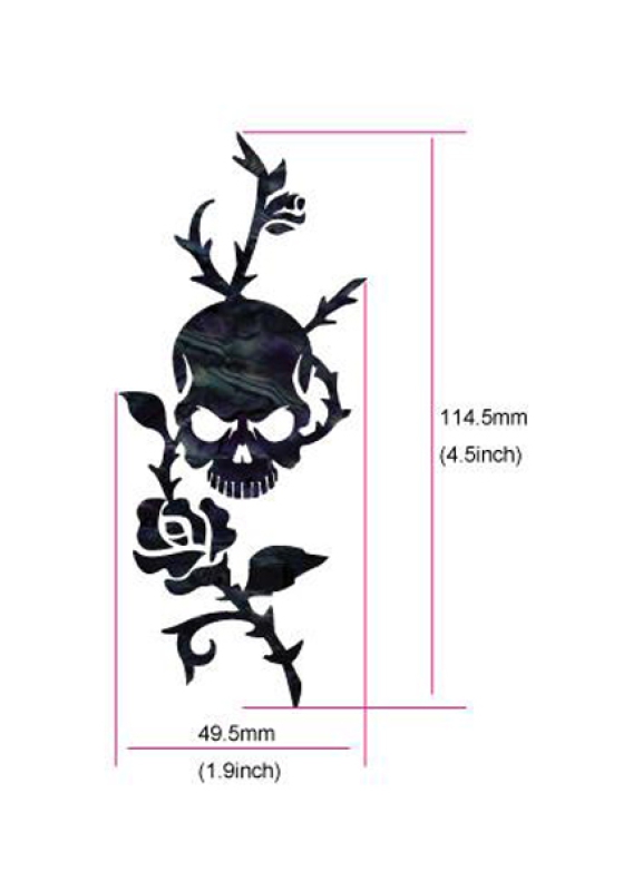 B-135RS-WT Inlay Stickers, Rose & Skull