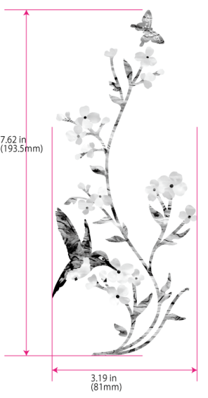 B-168ITG Inlay Stickers, In The Garden (Flowers Hummingbird Butterfly) (WS)