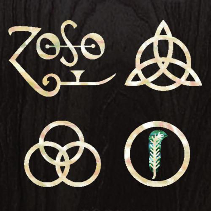 B-203Z4S-SET Inlay Stickers, Body/S- 4 symbols Led Zeppelin Inlay Stickers Decals