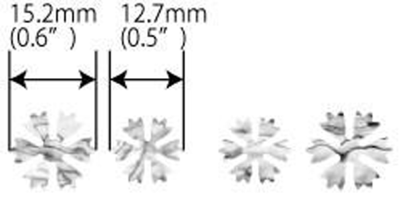 BS-220SF-MX Inlay Stickers, Guitar Bridge - Snowflakes 2pcs/set (Abalone Mixed)