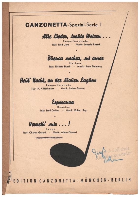 Canzonetta - Spezial-Serie 1 - für Klavier - unverkäufliches Künstler-Exemplar