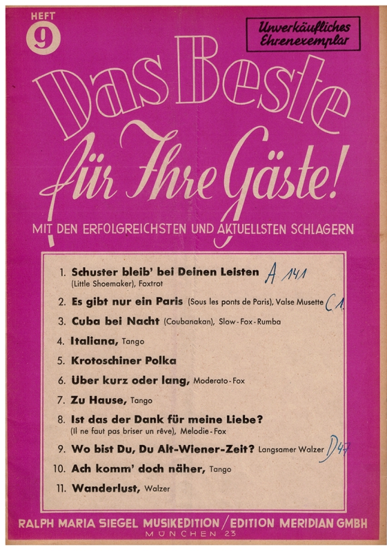 Das beste für Ihre Gäste Heft 9 - Unverkäufliches Ehrenexemplar