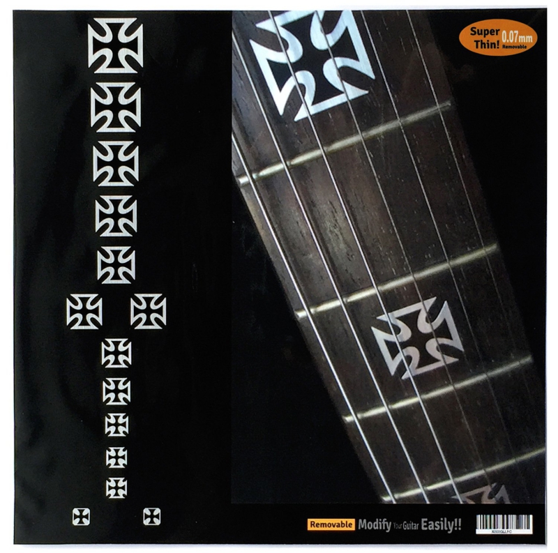 F-071IC-MT Inlay Stickers, Fret Mark - Iron Cross (Metallic)