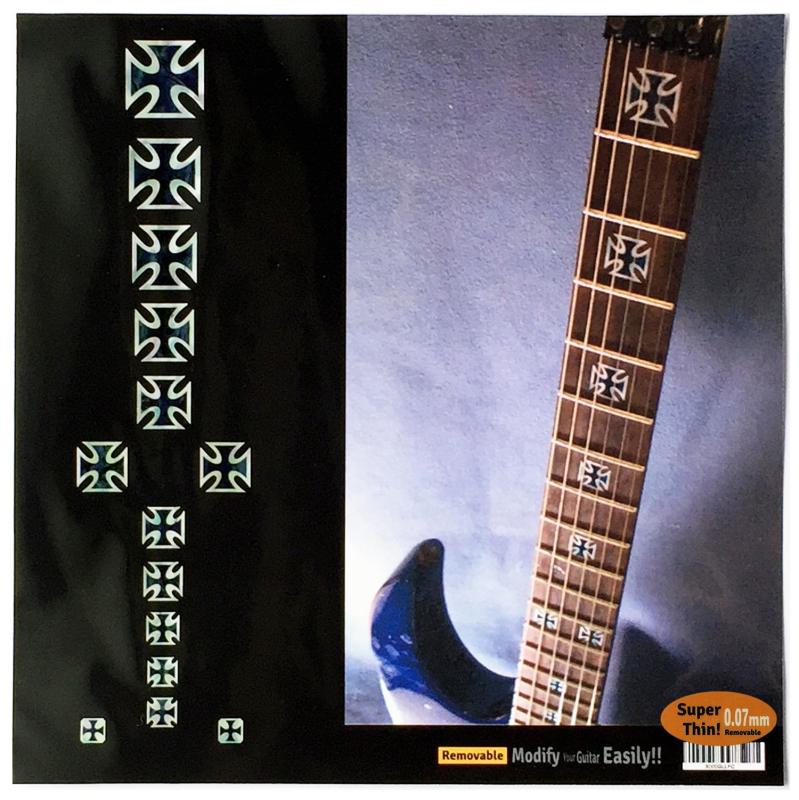 F-071IC-MT Inlay Stickers, Fret Mark - Iron Cross (Metallic)