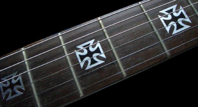 F-071IC-MT Inlay Stickers, Fret Mark - Iron Cross (Metallic)