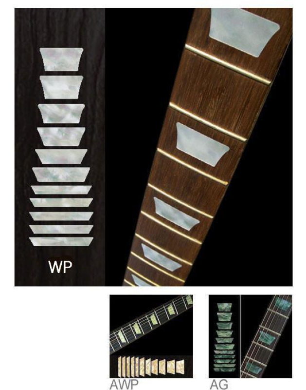 F-006DT-WT Inlay Stickers, Dish / TRAPEZOID Fret Markers (WS)