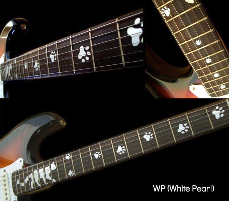 F-019CF-WT Inlay Stickers, Cats Foot Print Fret Markers