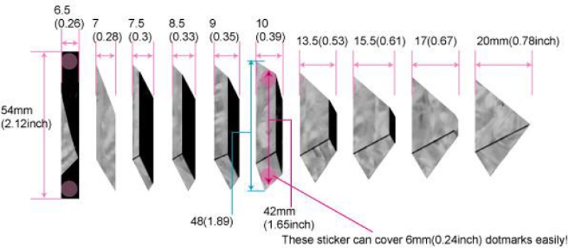 F-032PD-GYP Inlay Stickers, Fret Mark-Pyramid (GYP)
