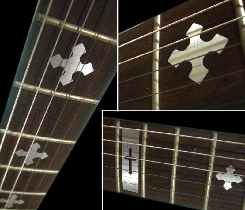 F-070CR-MT Inlay Stickers, Cross (Metallic) Fret Markers